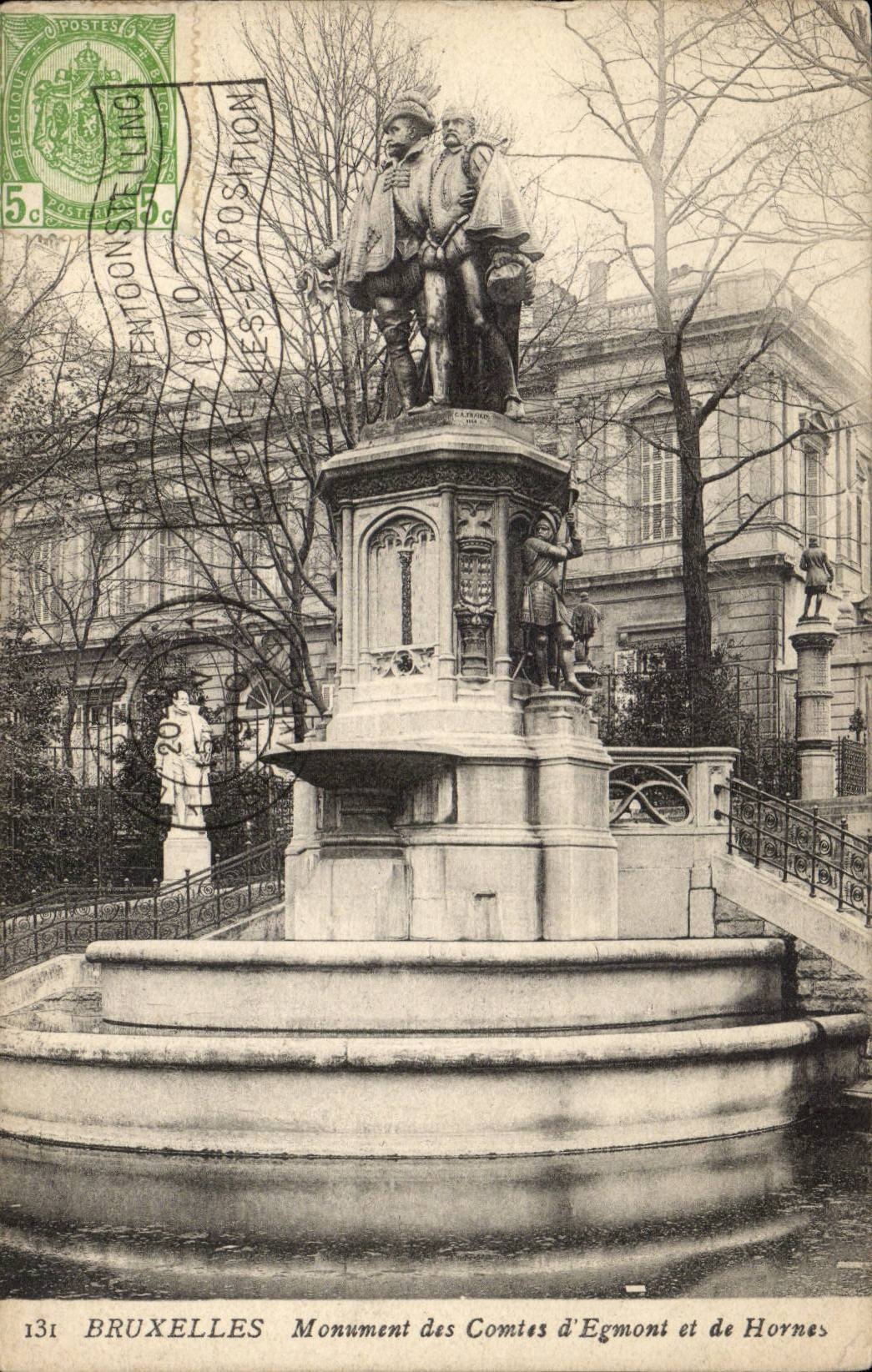CPA Belgique Bruxelles Monument des Comtes d'Egmont et de Hornes