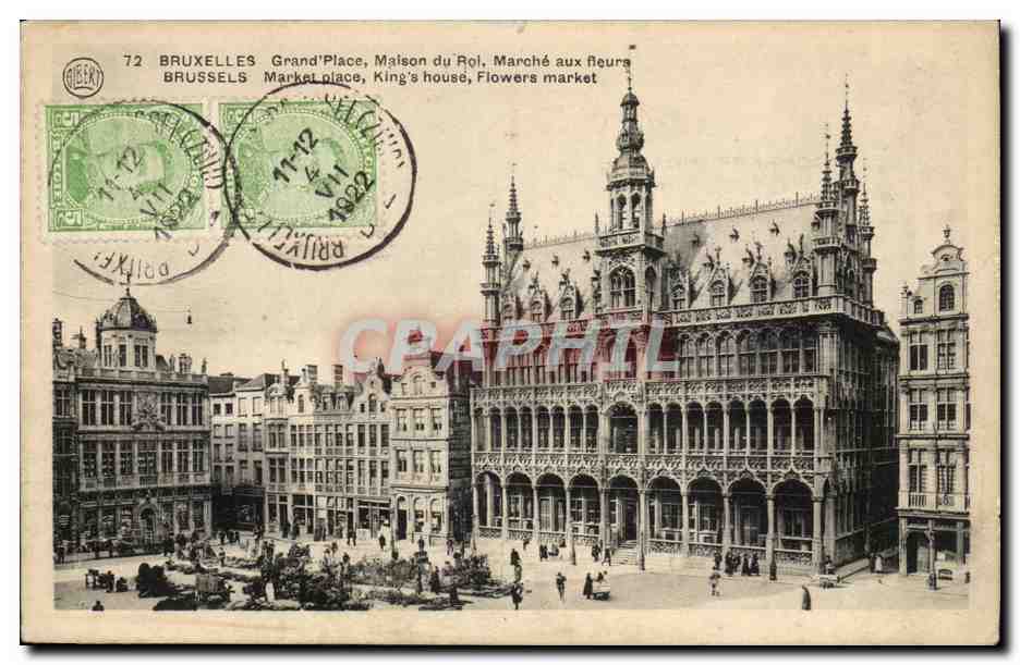 CPA Belgique Bruxelles Grand place Maison du roi Marche aux fleurs