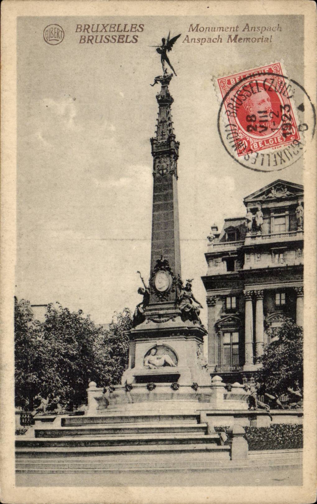 CPA Belgique Bruxelles Monument Anspach