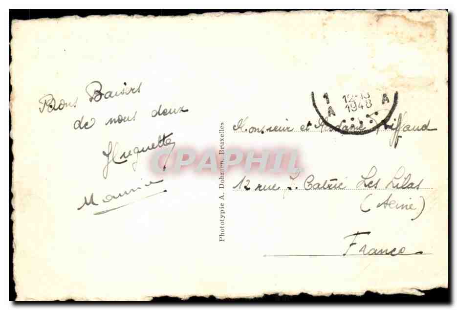 CPA Belgique Bruxelles Souvenir  — Rückseite