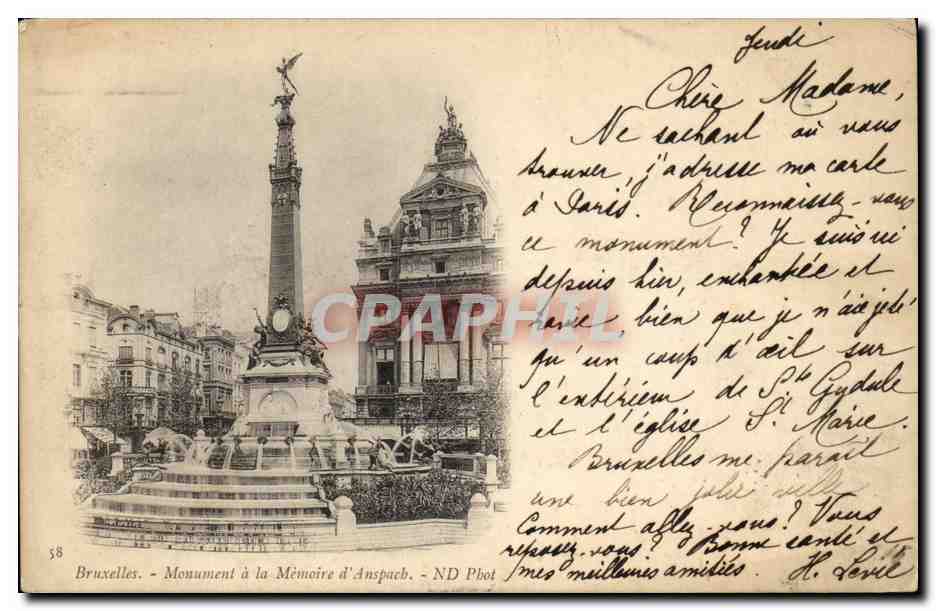 CPA Belgique Bruxelles Monument a la memoire d'Anspach