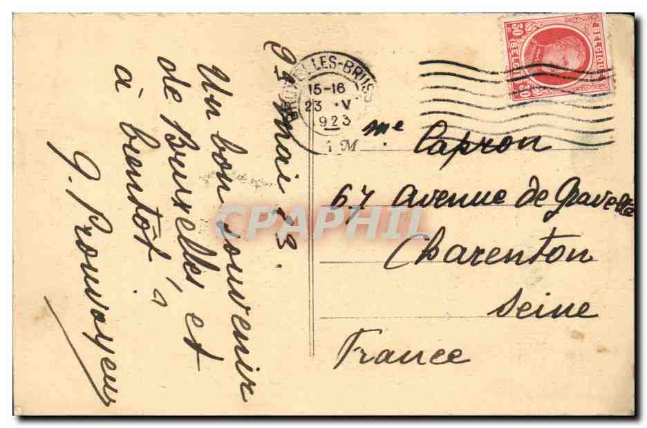 CPA Belgique Bruxelles La Bourse — Verso