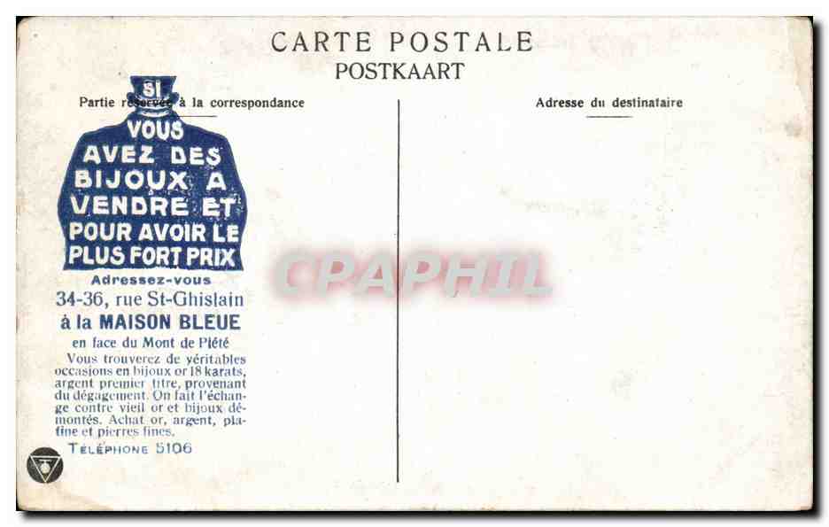 CPA Belgique Bruxelles Parc Josaphat — Rückseite