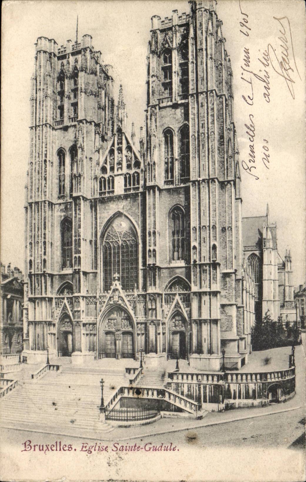 CPA Belgique Bruxelles Eglise Sainte Gudule