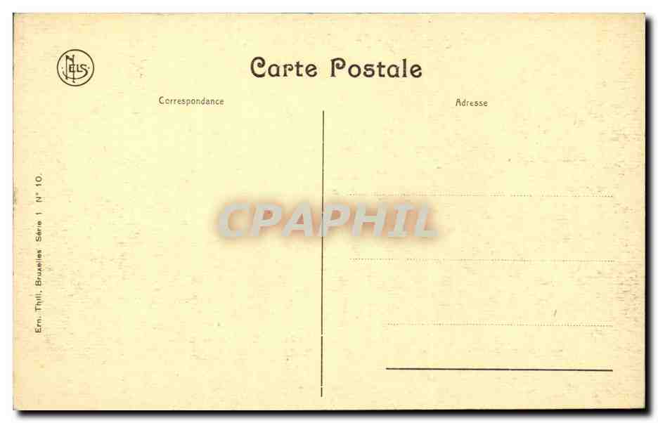 CPA Belgique Bruxelles Theatre royal et l'eglise Sainte Gudule — Rückseite