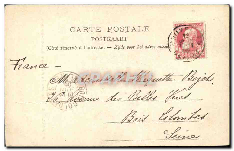 CPA Belgique Bruxelles Chaire de l'eglise Sainte Gudule — Verso