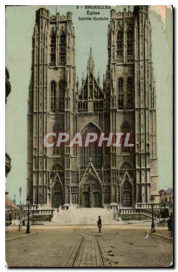 CPA Belgique Bruxelles Eglise Sainte Gudule