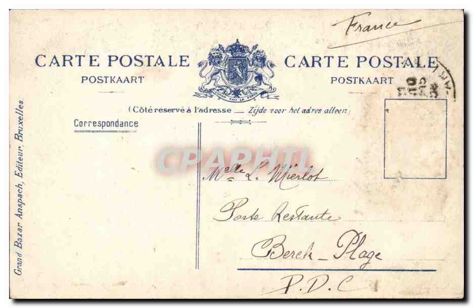 CPA Belgique Bruxelles Eglise Sainte Gudule — Rückseite
