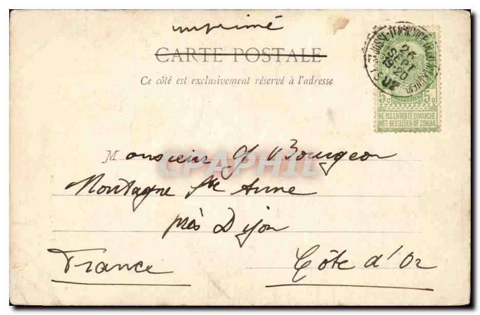 CPA Belgique Bruxelles Allee au bois  — Verso