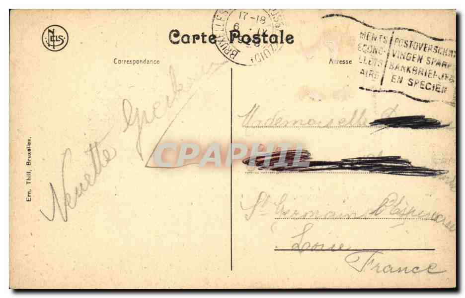 CPA Belgique Bruxelles Porte de Hal — Rückseite