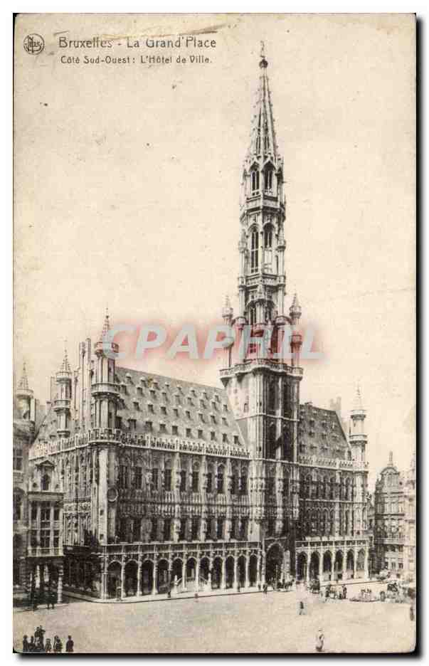 CPA Belgique Bruxelles La grand place Hotel de ville