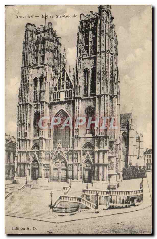 CPA Belgique Bruxelles Eglise Sainte Gudule