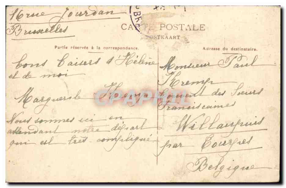 CPA Belgique Bruxelles Eglise Sainte Gudule — Rückseite