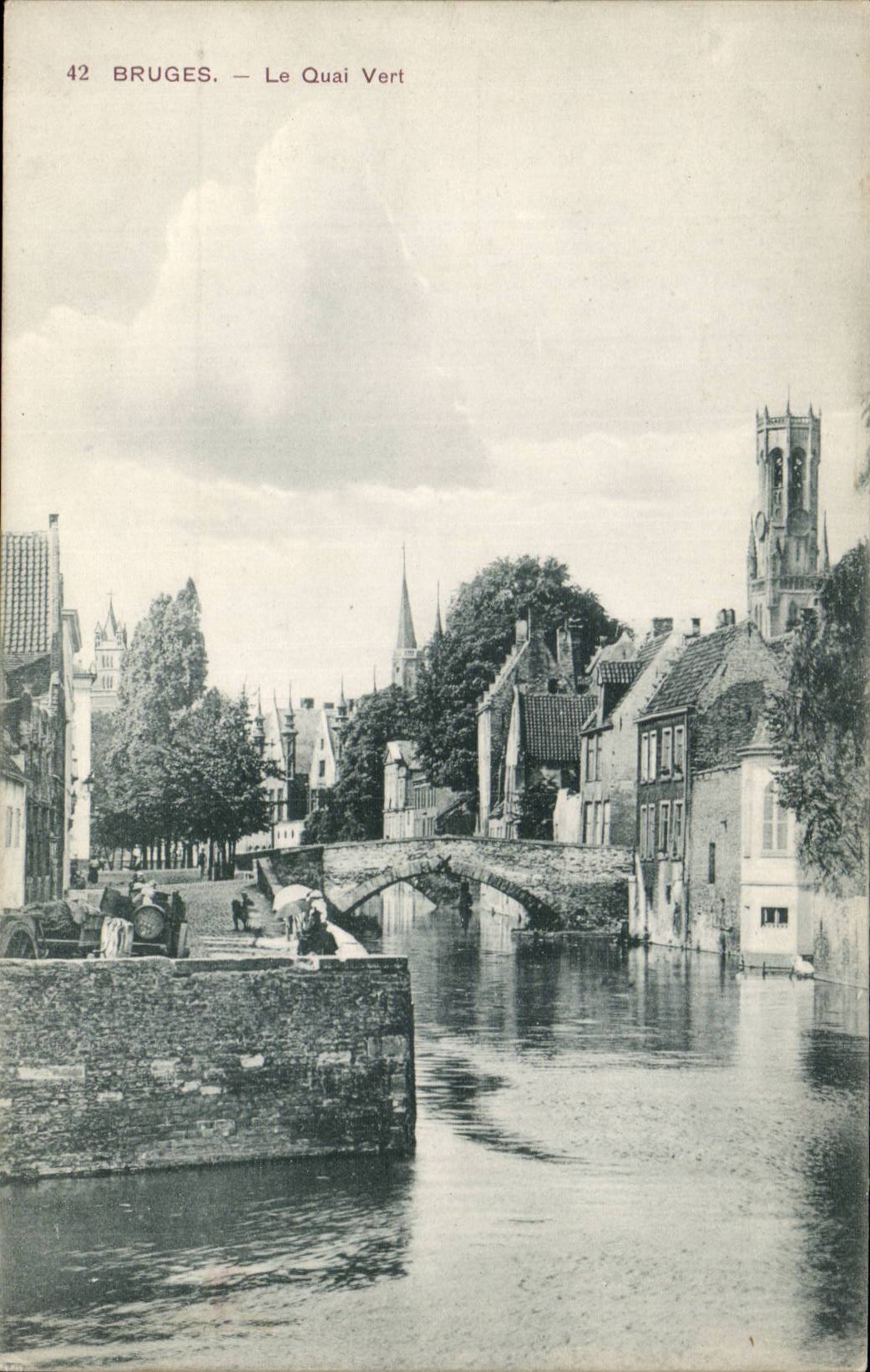 CPA Belgique Bruges Le quai vert