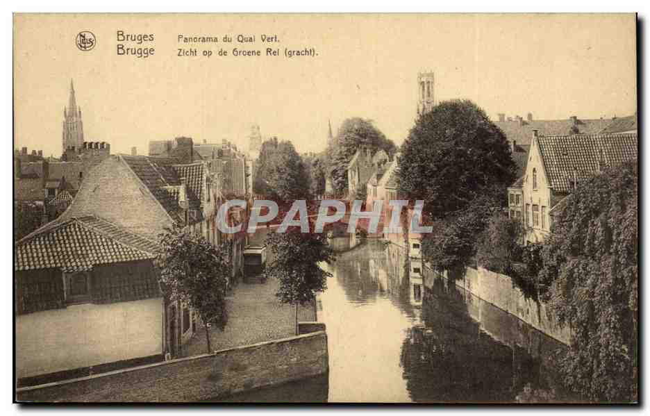 CPA Belgique Bruges Panorama du quai Vert
