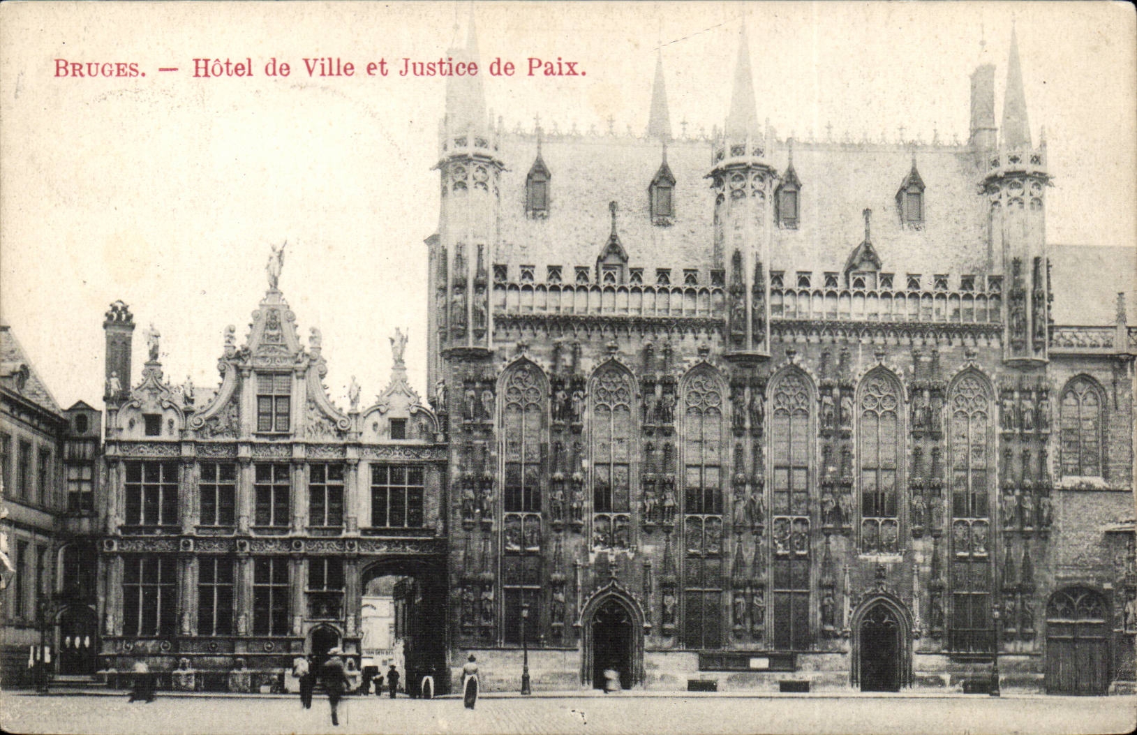 CPA Belgique Bruges Hotel de ville et justice et paix