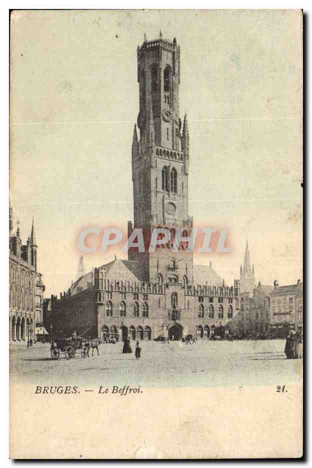 CPA Belgique Bruges Le beffroi