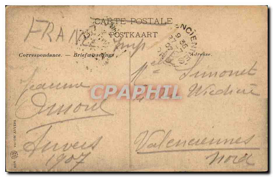 Belgique - Belgien - Belgium - Anvers - Antwerpen - Le Steen - CPA  — Rückseite