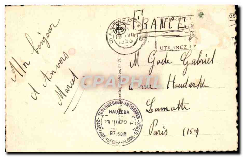 Belgique - Belgien - Belgium - Anvers - Antwerpen - Torengebouw hauteur 87 50 24 etages - CPA  — Rückseite