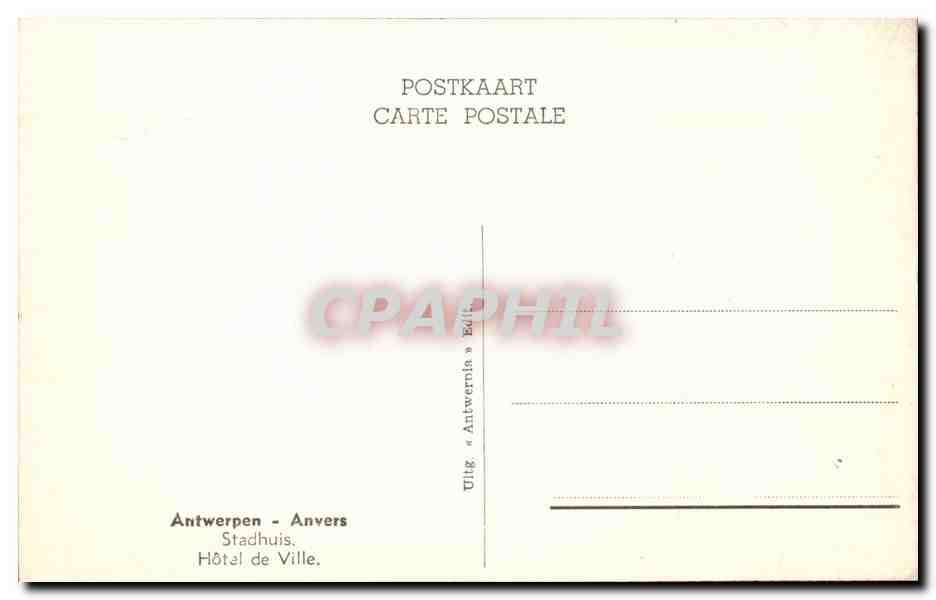 Belgique - Belgien - Belgium - Anvers - Antwerpen - Stadhuis - Hotel de Ville - CPA  — Back