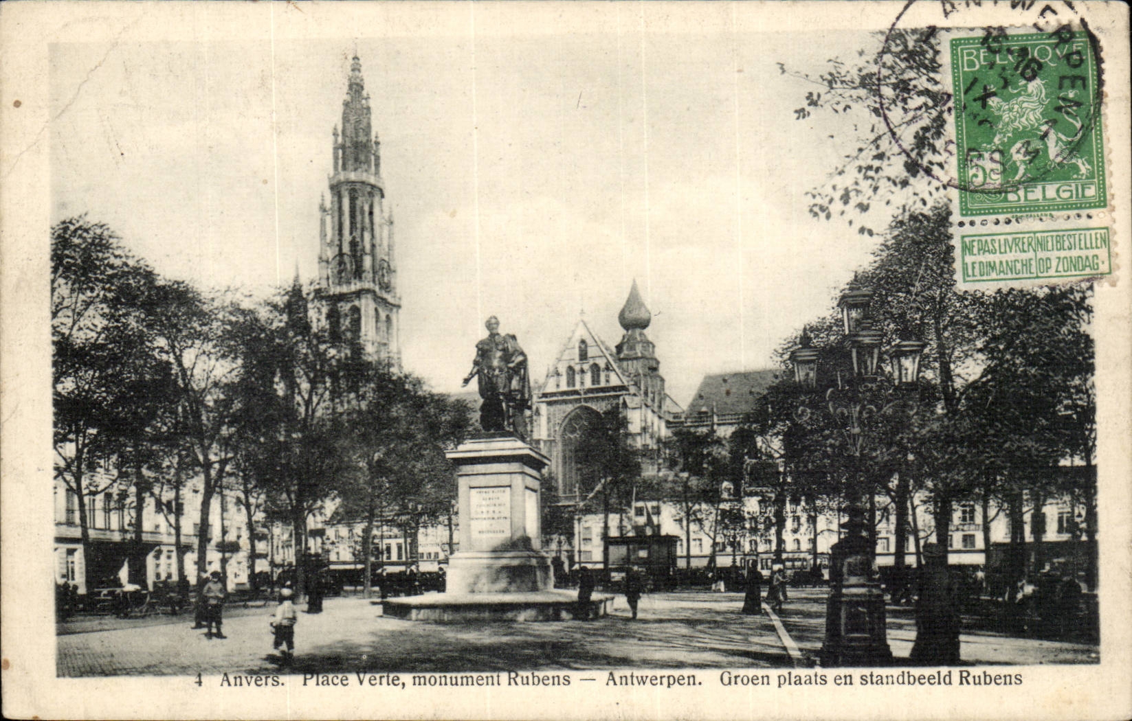 Belgique - Belgien - Belgium - Anvers - Antwerpen - Place Verte monument Rubens - CPA 