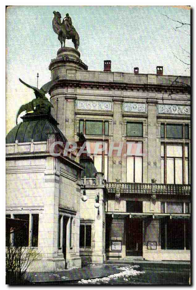 Hôtel de Ville de Liège — vue de la façade avec statue équestre — éditeur TELD VO-IM ANVERS