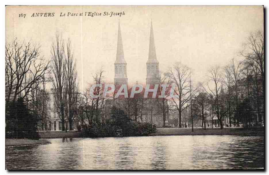 Anvers - Le Parc et l'Église Saint-Joseph — éditeur St. Joseph, n° 167