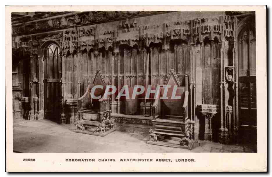Grande Bretagne Great BRitain CPA London Londres Coronation chairs Westminster abbey