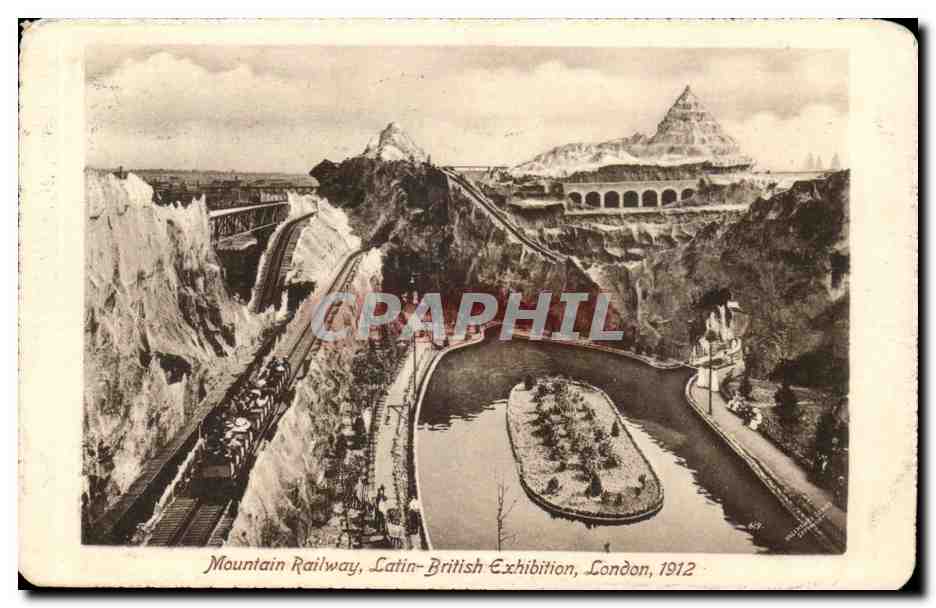 Grande Bretagne Great BRitain CPA Mountain Railway Latin British exhibition London 1912