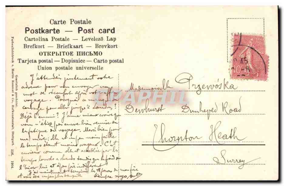 CPA Fantaisie Fleurs et bourdon (abeille bee insect insecte) — Rückseite