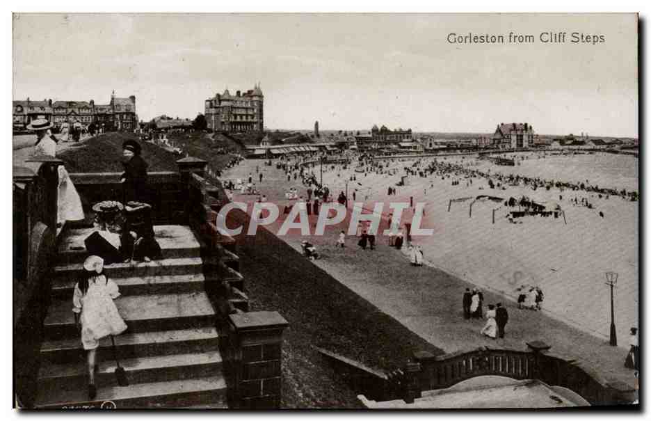 Grande Bretagne Great BRitain CPA Gorleston from Cliff steps