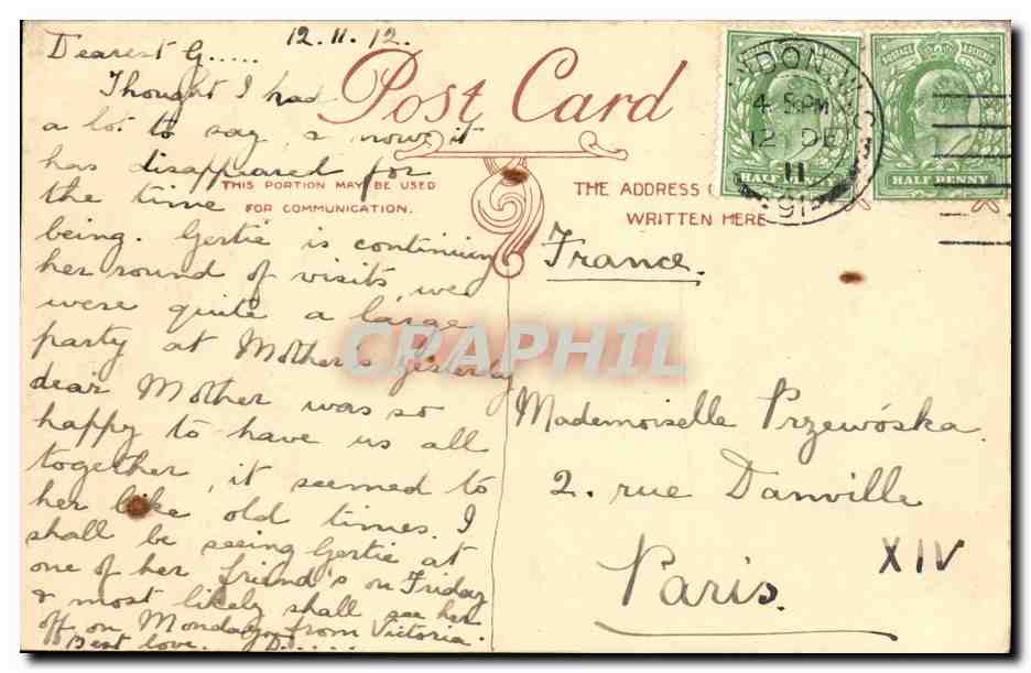 Grande Bretagne Great BRitain CPA Broadstairs Showing bleak house — Rückseite