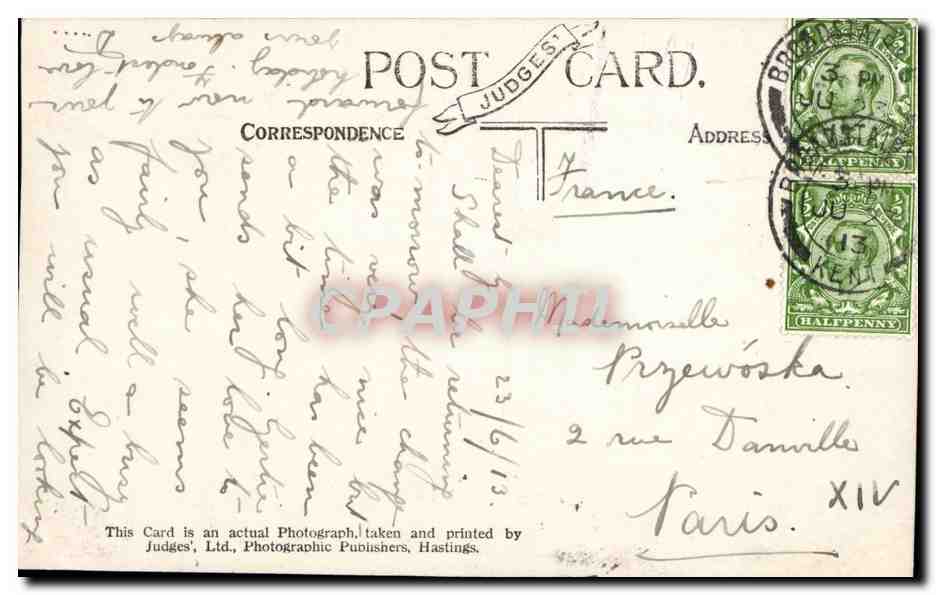 Grande Bretagne Great britain CPA Broadstairs The Cliffs Judges — Rückseite
