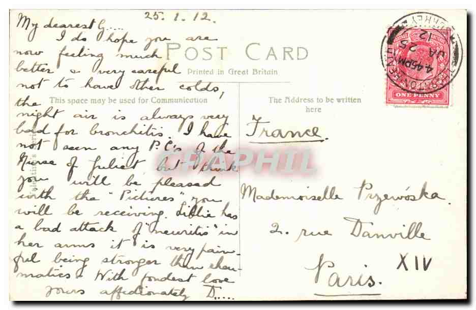 Grande Bretagne Great britain CPA Rough sea and Fort Cliff Margate — Back