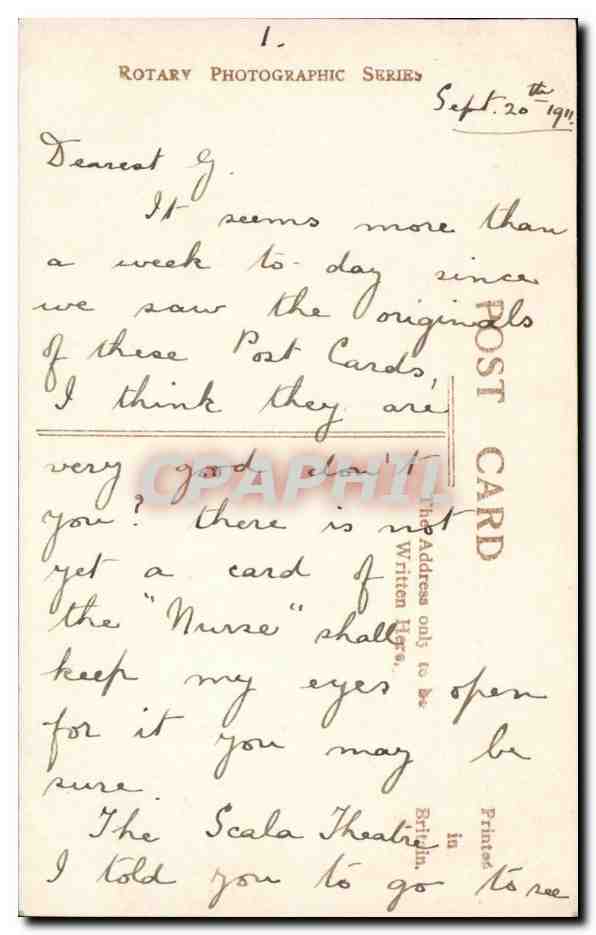 Grande Bretagne Great britain CPA Miss Fisher White Mr Hewitt Phyllis Neilson Terry Romeo and Juliet Shakespeare — Verso