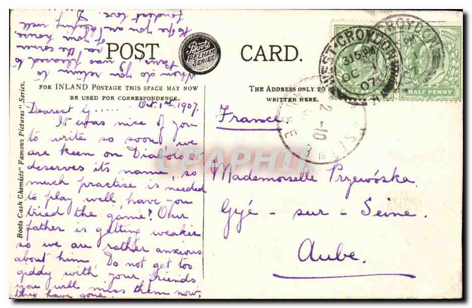 CPA Maytime vaches Basel Bradley — Verso