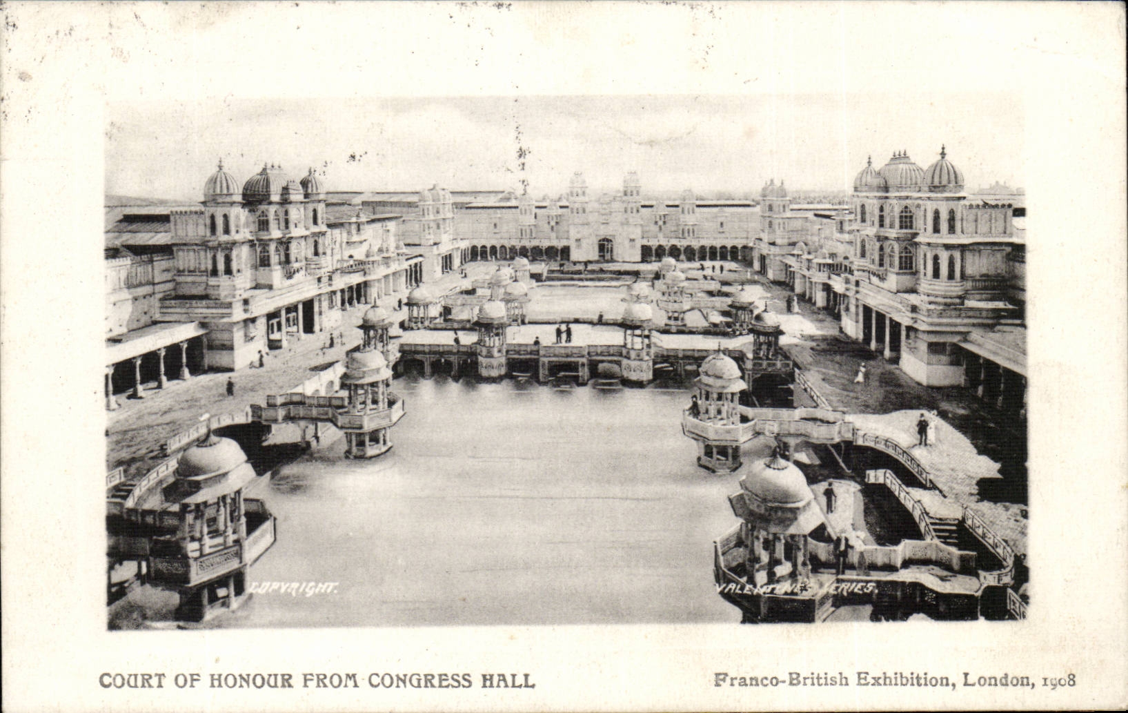 Grande Bretagne Great britain CPA Franco British exhibition London 1908 Cour of honour from congress hall
