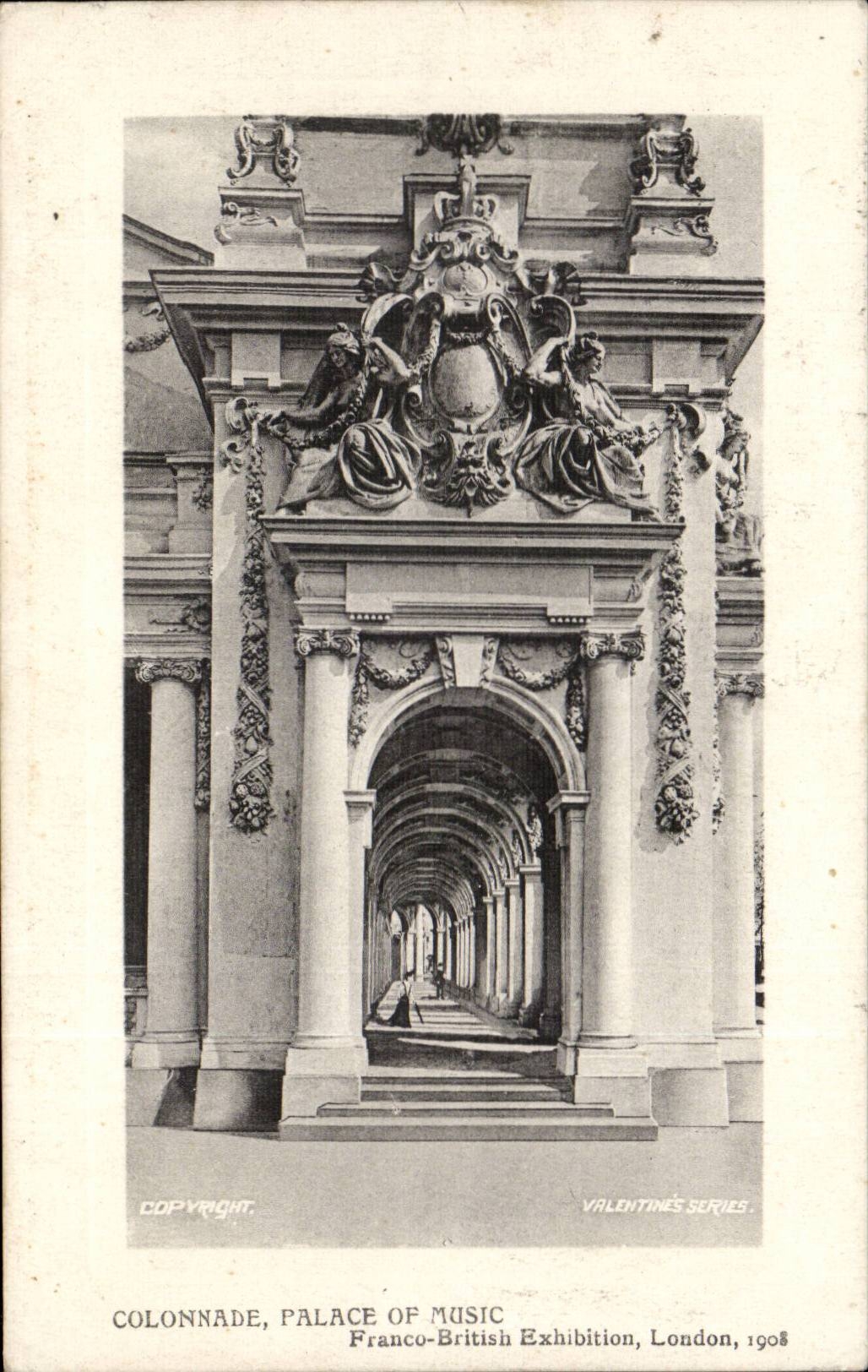 Grande Bretagne Great britain CPA Franco British exhibition London 1908 Colonnade Palace of music