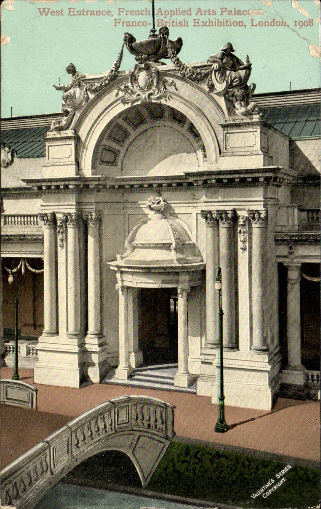 Grande Bretagne Great britain CPA Franco British exhibition London 1908 West entrance French applied Arts palace 