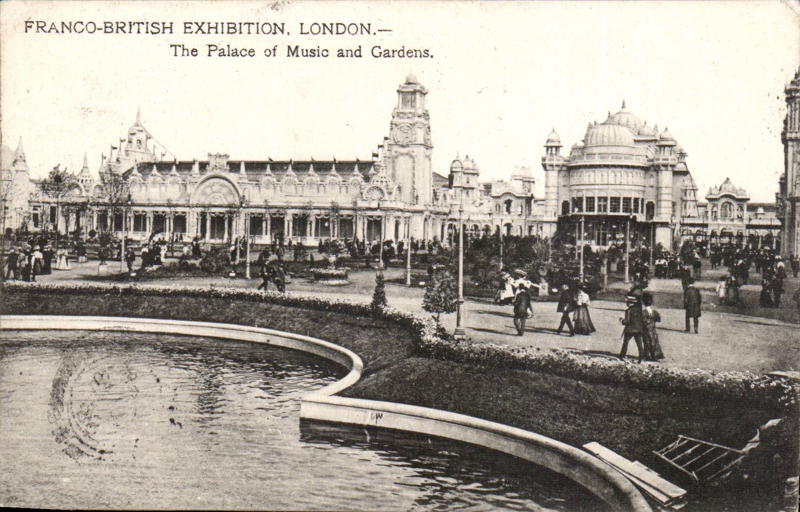 Grande Bretagne Great britain CPA Franco British exhibition London 1908 The palace of Music and gardens