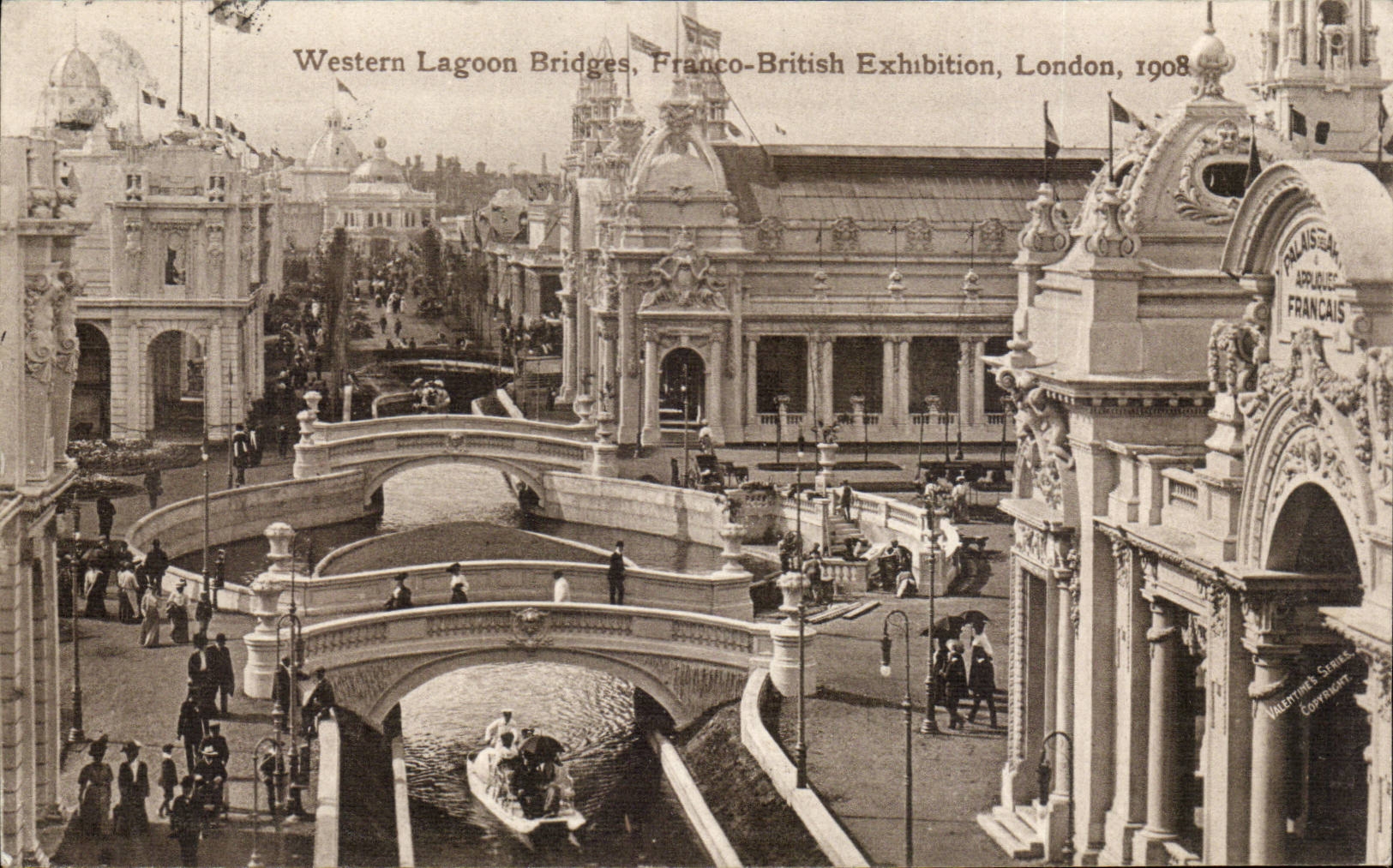 Grande Bretagne Great britain CPA Franco British exhibition London 1908 Western lagoon bridges 
