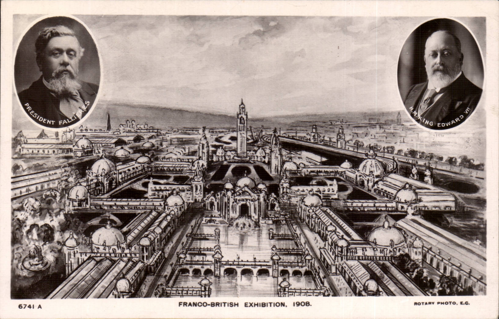 Grande Bretagne Great britain CPA Franco British exhibition London 1908 Fallieres King Eward VII