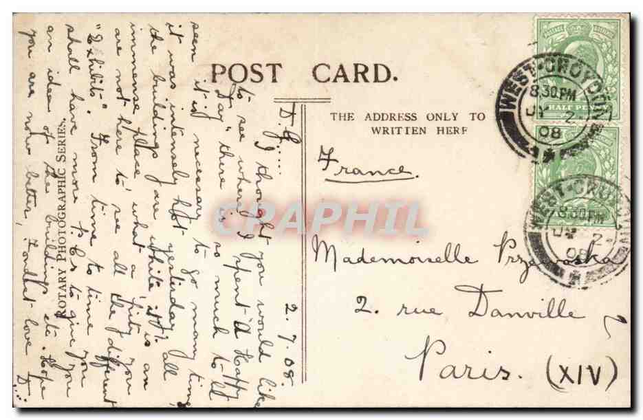 Grande Bretagne Great britain CPA Franco British exhibition London 1908 Fallieres King Eward VII — Rückseite