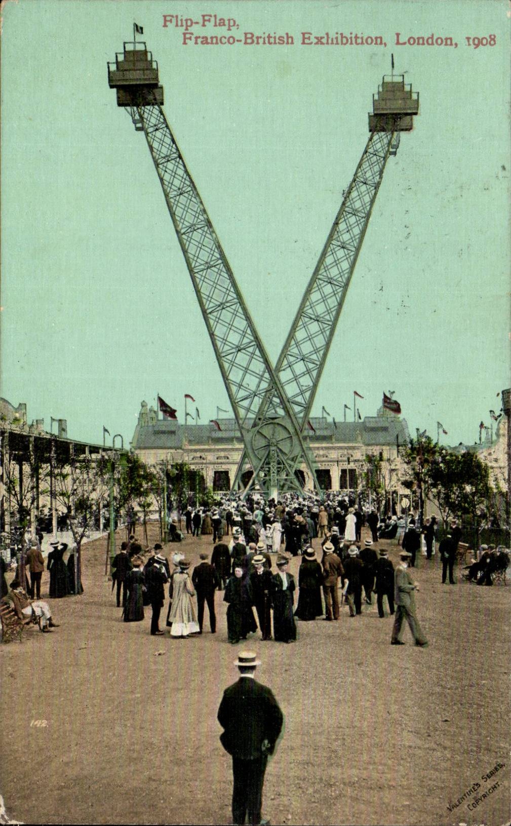 Grande Bretagne Great britain CPA Franco British exhibition London 1908 Flip Flap (manege)
