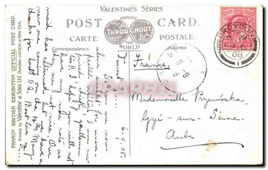 Grande Bretagne Great britain CPA Franco British exhibition London 1908 Flip Flap (manege) — Rückseite