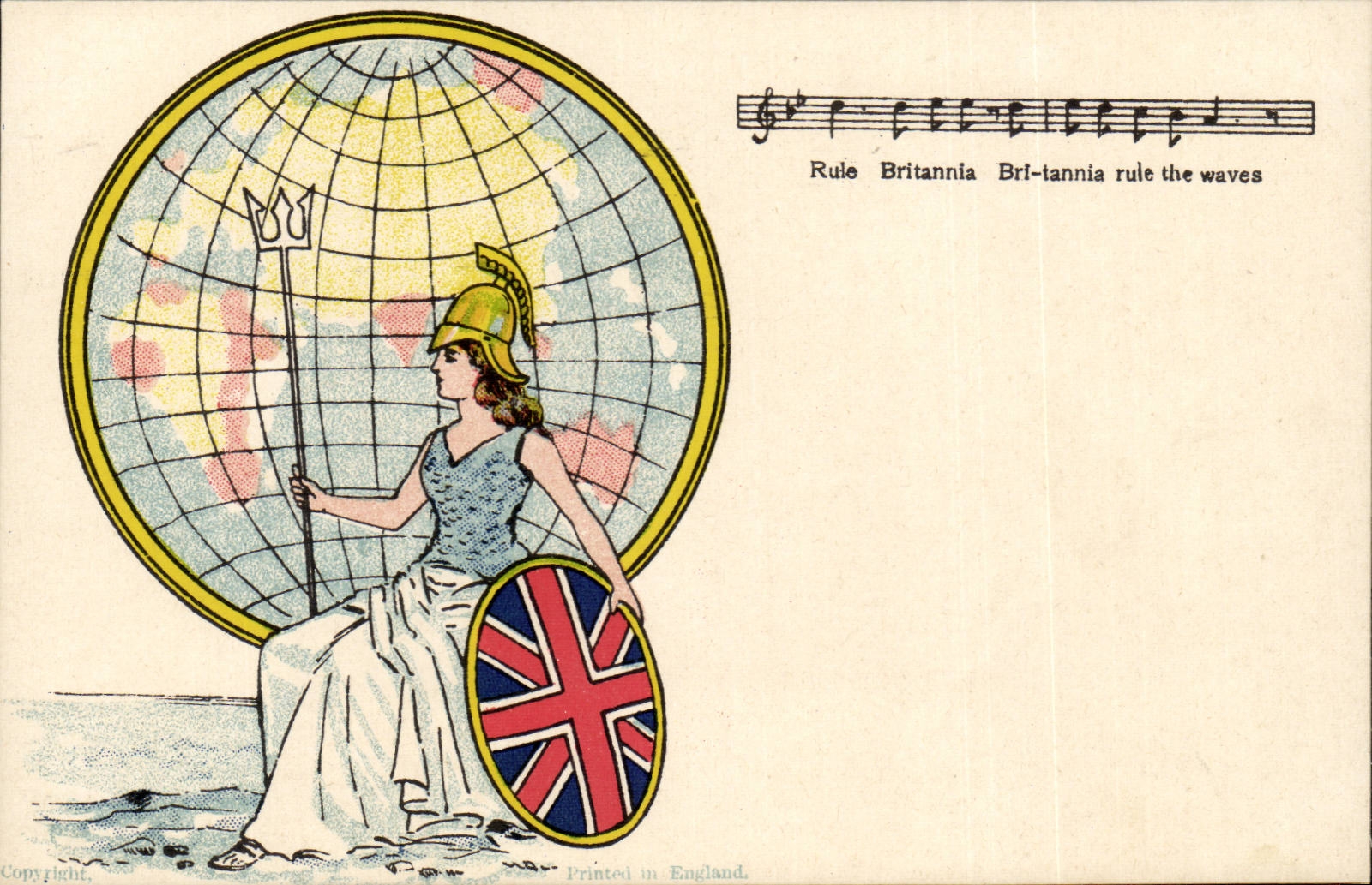 Britannia — symbole impérial — imprimée en Angleterre
