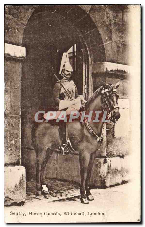 Grande Bretagne Great BRitain CPA Sentry Horse guards Whitehall London (uniforme)