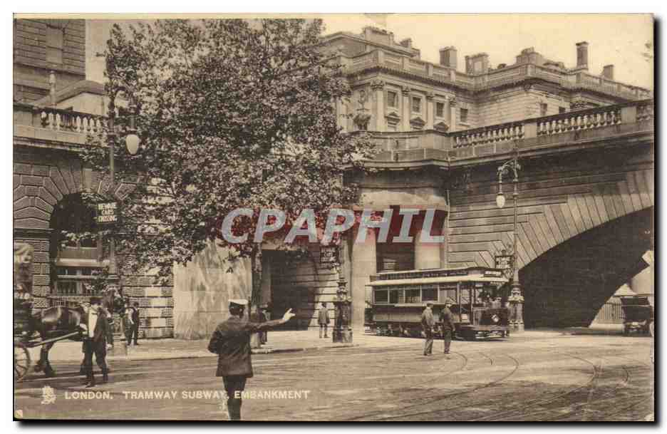 Grande Bretagne Great Britain CPA London Tramway subway Embankment