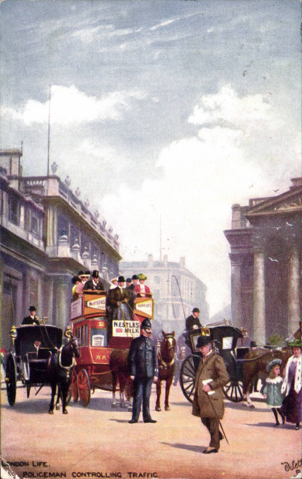 Grande Bretagne Great Britain CPA London Policeman controlling traffic (police)
