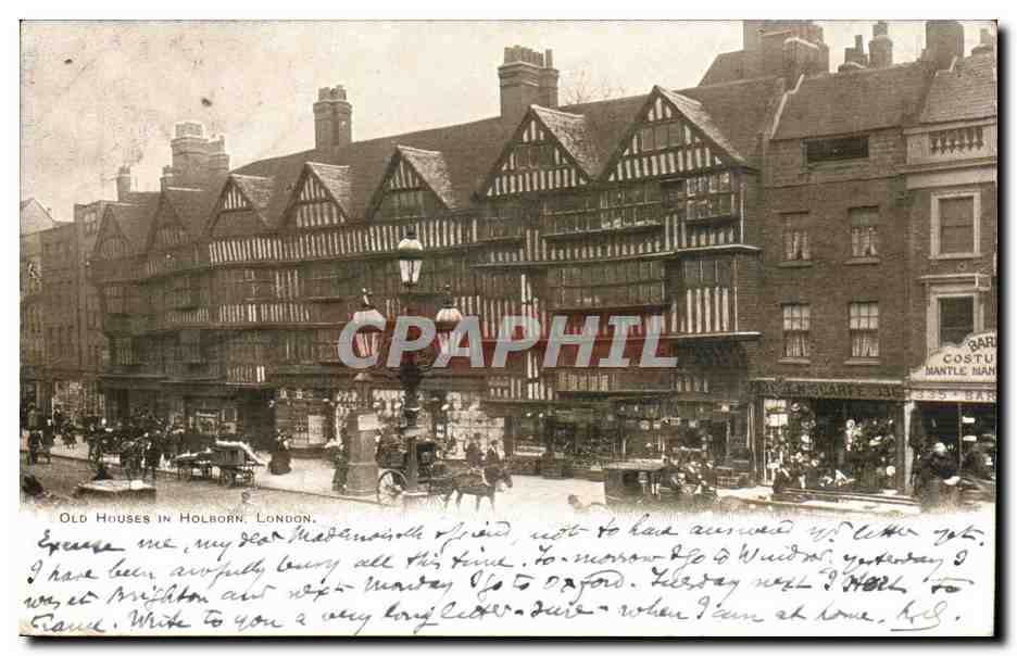 Grande Bretagne Great Britain CPA London old houses in Holborn